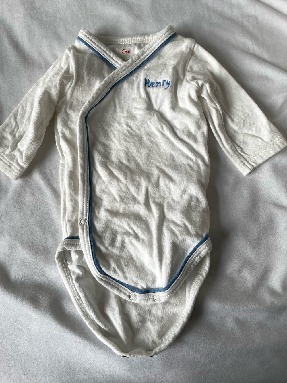 Oso & Me White Organic Cotton Baby Bodysuit